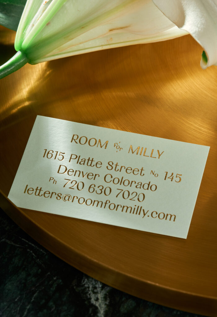 Room for Milly Business Card Front Design