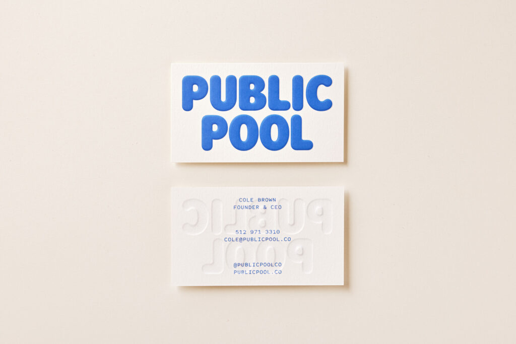 Public Pool Business Cards