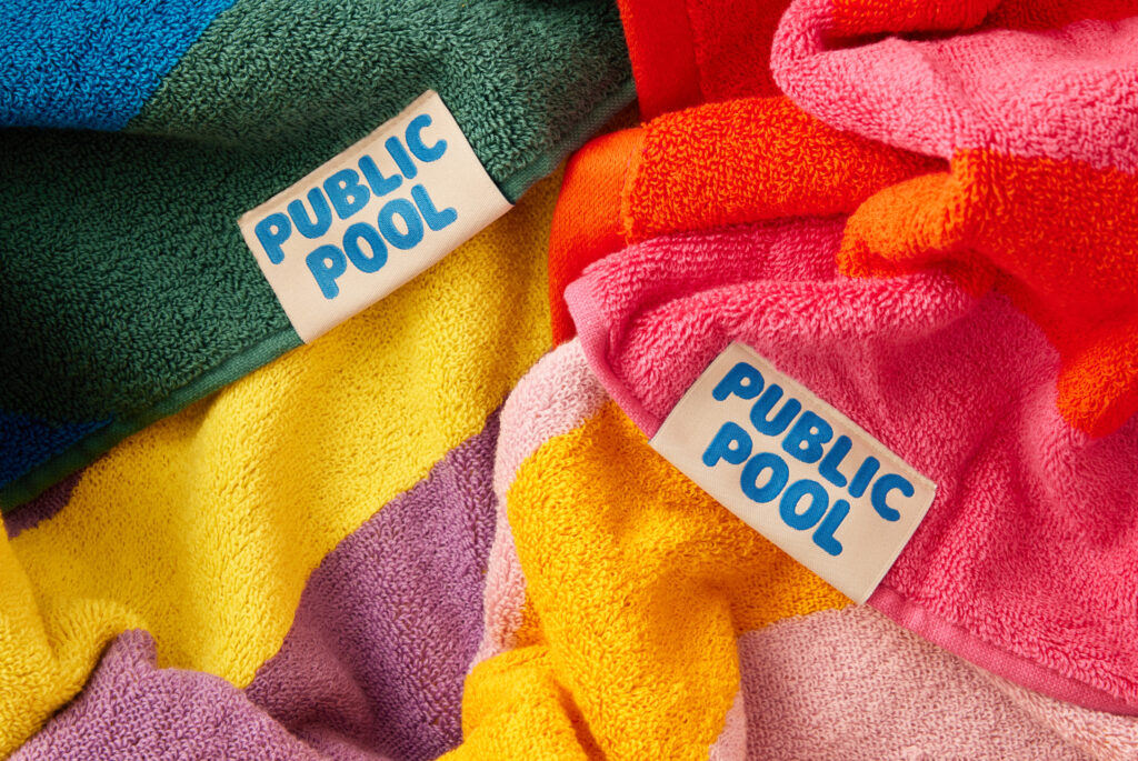 Public Pool Woven Label Tag Design